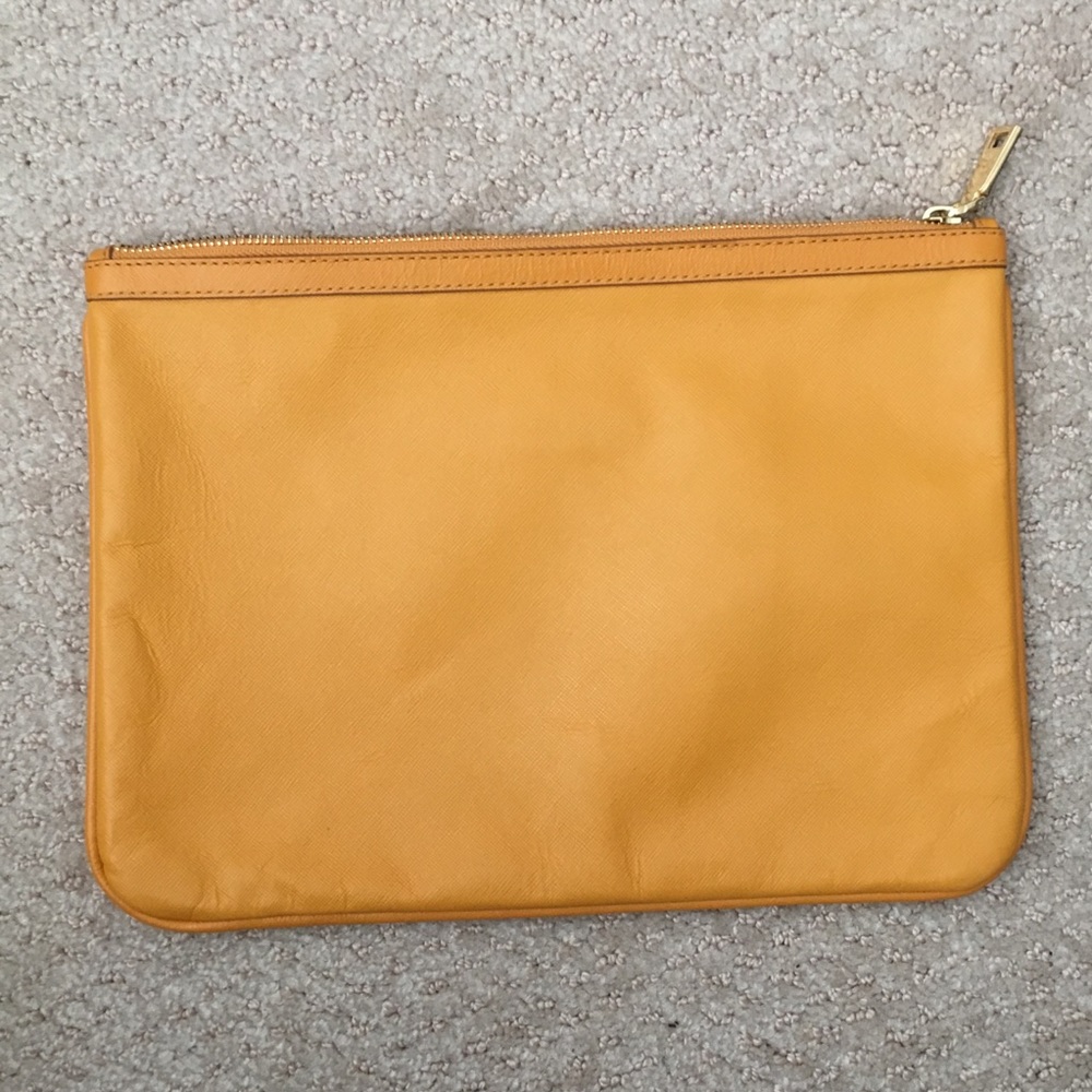 Banana Republic Yellow Leather Clutch Bag